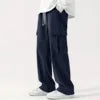 New European and American High Street Fashionable Overalls Men's Corduroy Loose Wide Leg Straight All-Matching Casual Pants