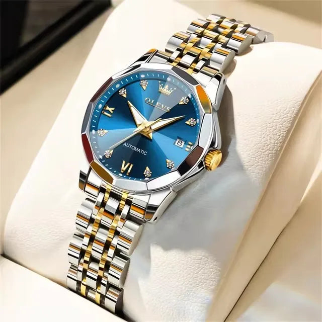 OLEVS 9982 Women Mechanical Automatic Wristwatches Waterproof Luminous Hands Women's Watches for Ladies Girls Montre Femme Reloj