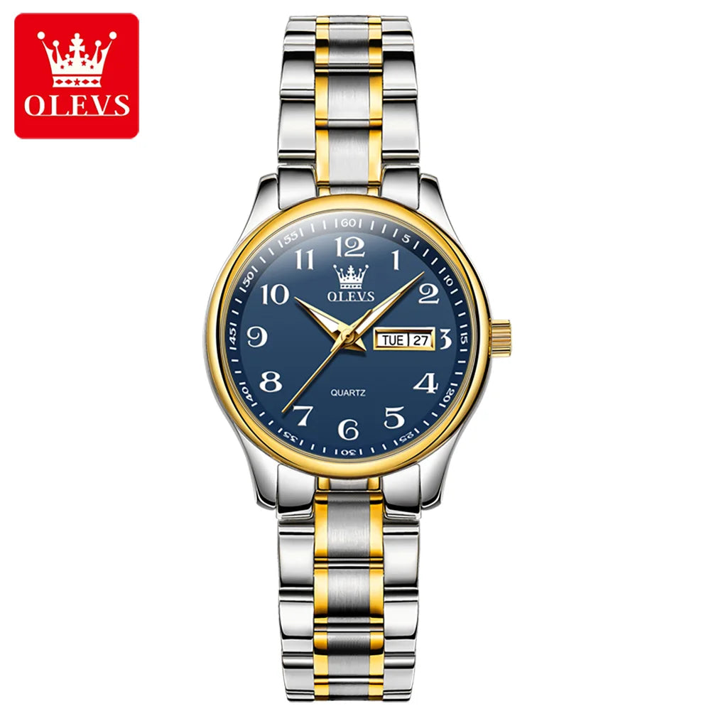 New Olevs 5567 Luxury Fashion Men's Watches Lover's Business and Simple Couple Relojes Watches Women Quartz SmartWatch