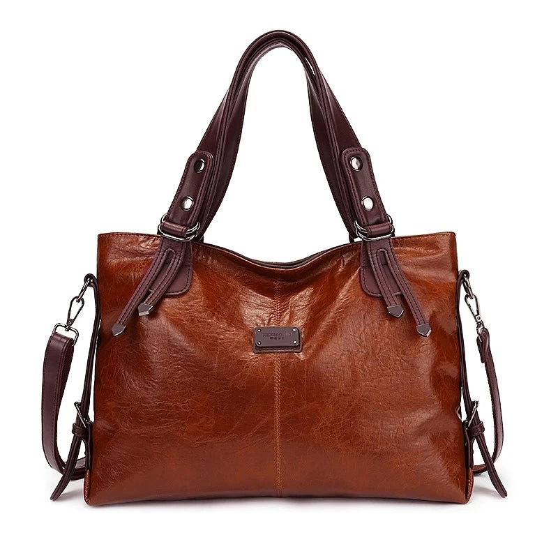 New Fashion Casual Tote Bag Women Handbags Soft Leather Shoulder Bags Vintage Big Capacity Crossbody Hand Bag for  Ladies