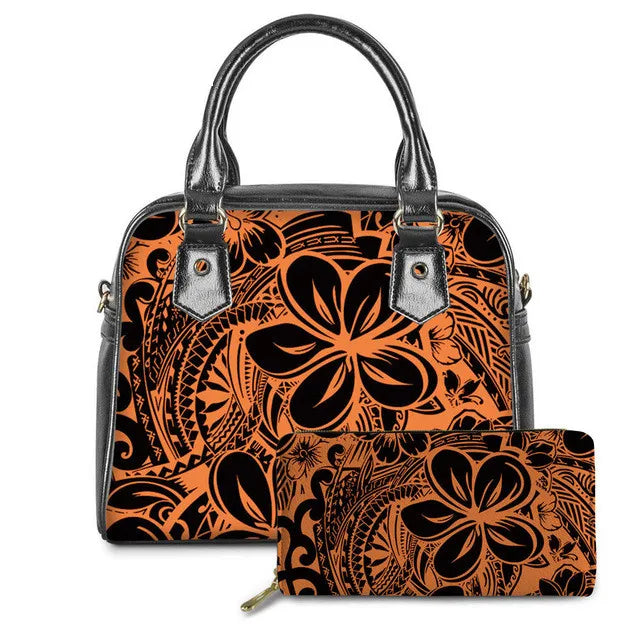 Trendy Pu Leather Handbags for Girls Polynesian Traditional Tribal Print Vintage Mini Handbags Luxury Bags Women Handbags Ladies