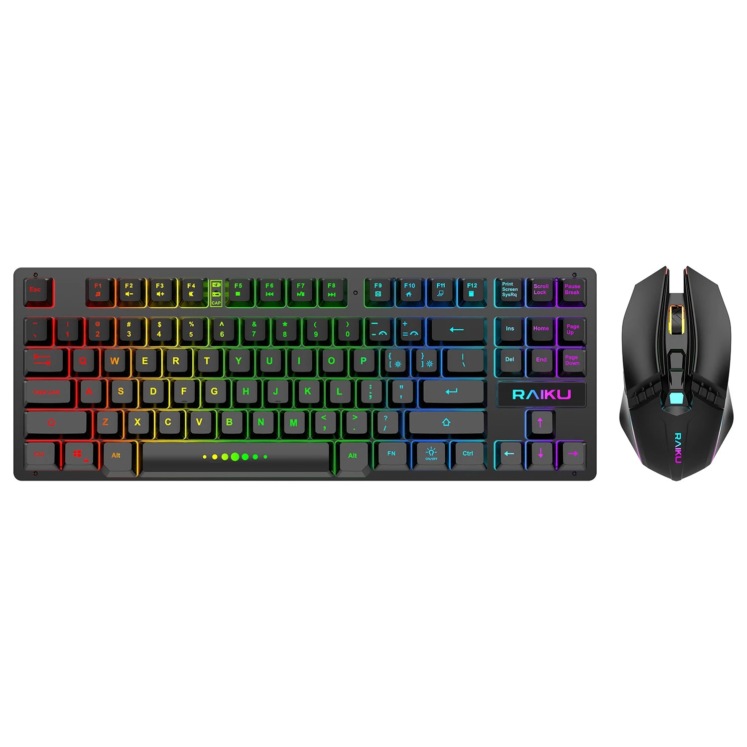 87-Key RGB Rechargeable Wireless Ergonomic Gaming Set Keyboard and Mouse Combo for Computer