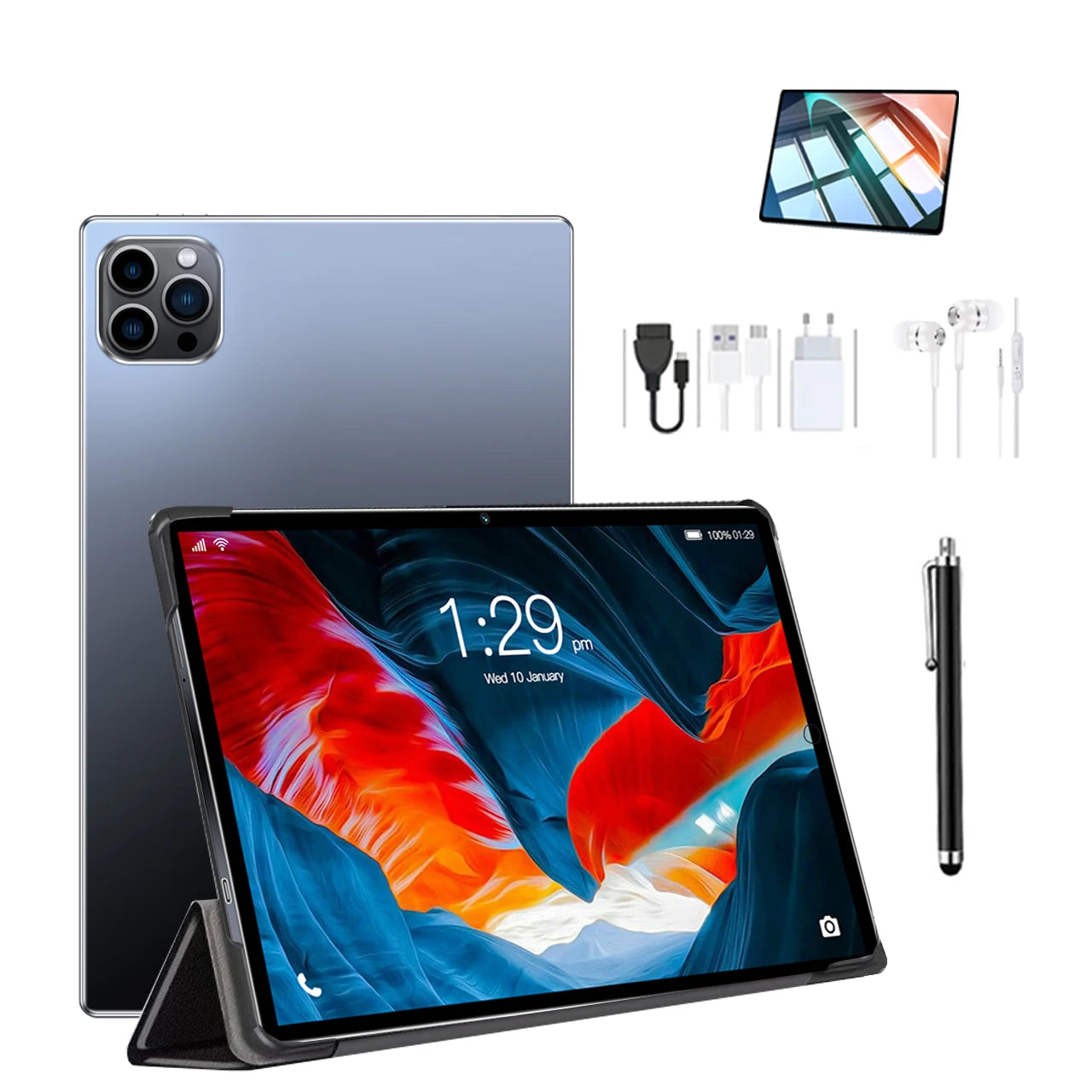 Wholesale Office Students Tablet  Android 12 10.1 Inch 12gb+512gb Tablet PC Dual Sim Calling Tablet Pc