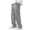 New European and American High Street Fashionable Overalls Men's Corduroy Loose Wide Leg Straight All-Matching Casual Pants