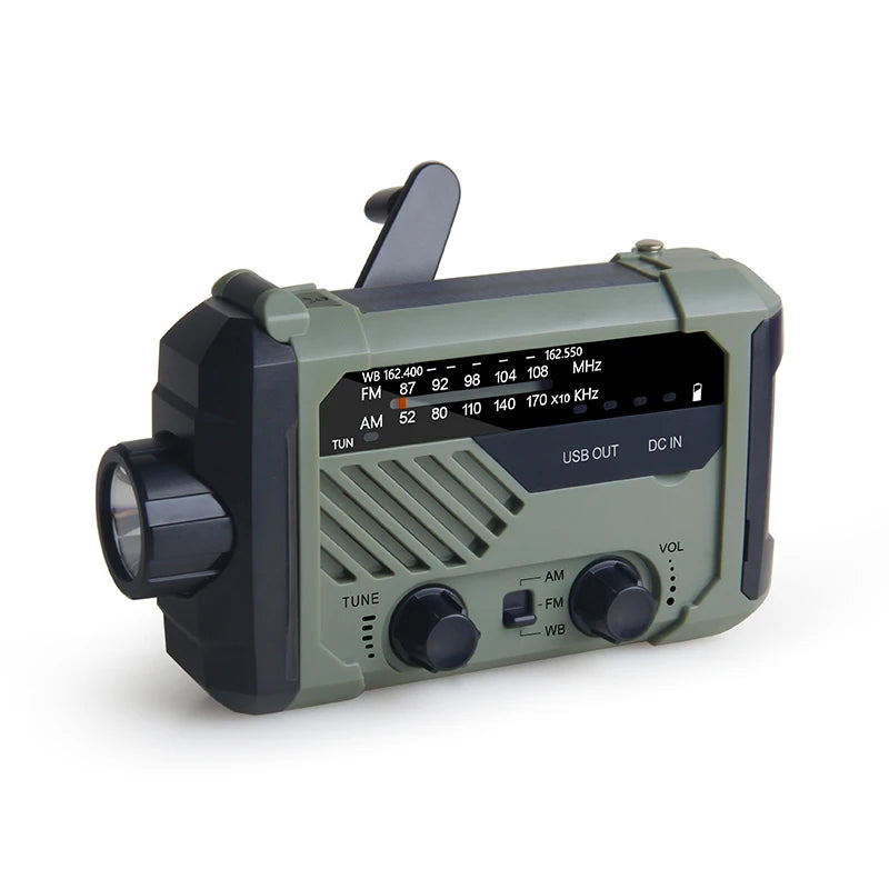 Factory Wholesale Solar Power Bank 2000Mah Emergency Crank Radio With Flashlight