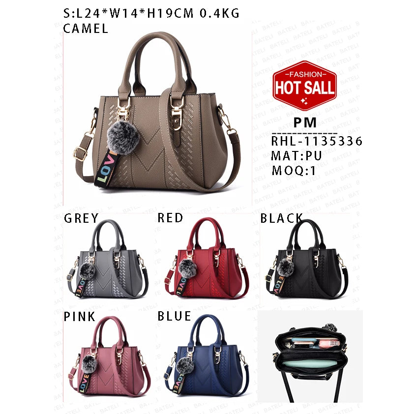 Korean Style High-quality Women Handbags Ladies Trendy Products Pu Leather Handbag Set for Lady Tote Bag
