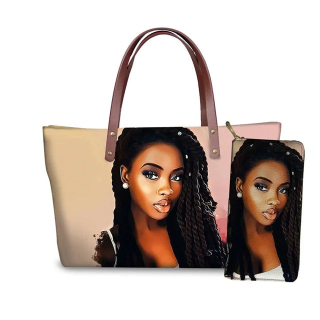 Young Ladies Handbags Black Art American African Girls Printed Popular Hand Bags Women Handbags Lady Fashion Designers Handbags
