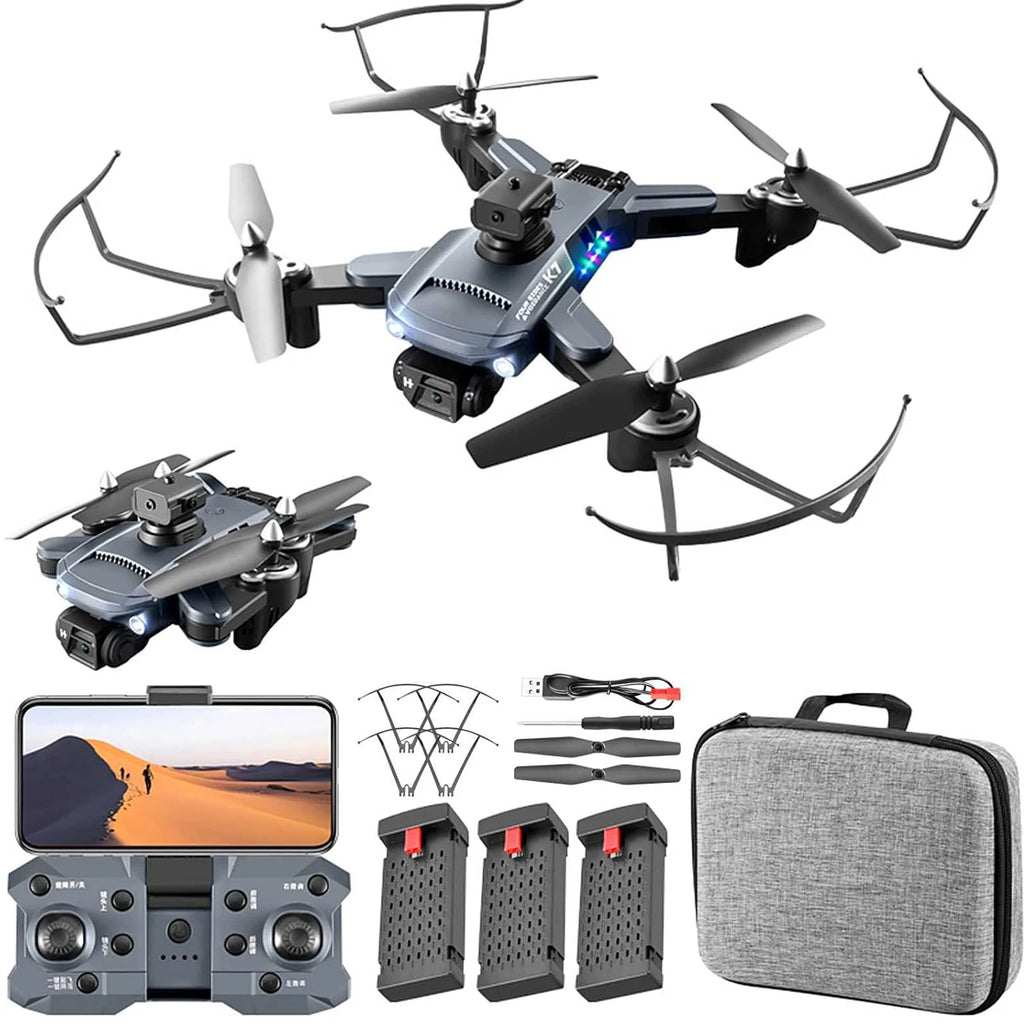 2025 New K7 PRO Drone with 4K HD Double Camera Wifi Fpv Avoidance Obstacle and Optical Flow Rc Quadcopter Dron Boy Toys