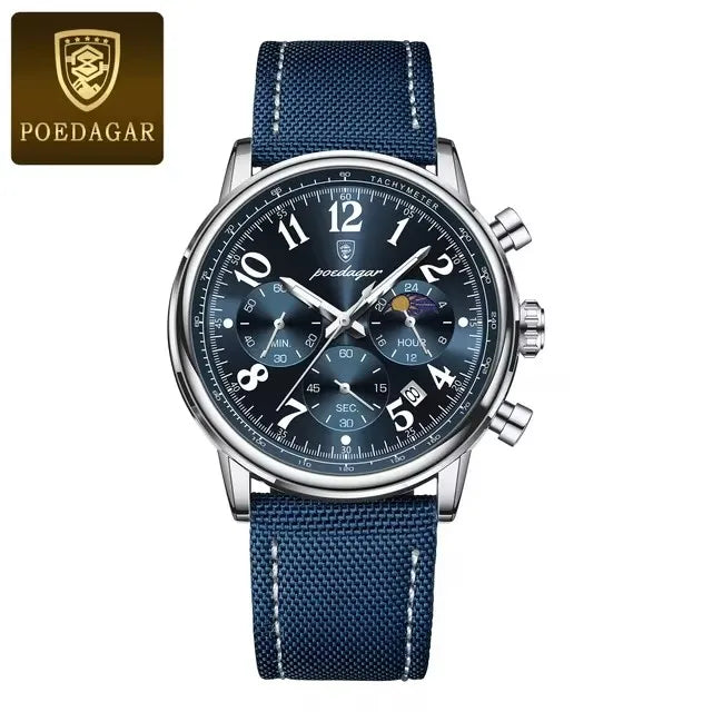 POEDAGAR Men's  Watches 808 Leather Creative Watches Men Wrist Hot Sale Luxury Creative Men Watch Movement  Montre Homme
