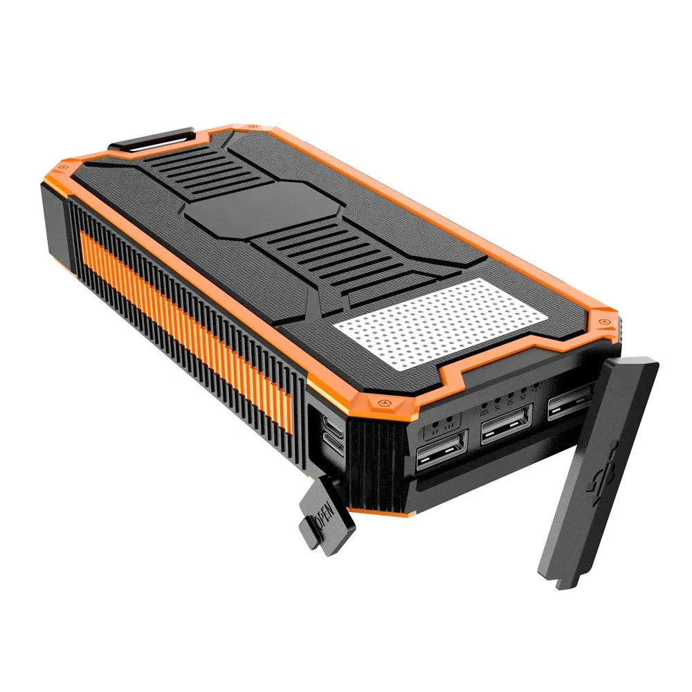 20000mAh Portable Solar Charger QC3.0 Fast Charging USB Type-C Micro USB IP66 Waterproof Camping Mobile Outdoor Solar Power Bank
