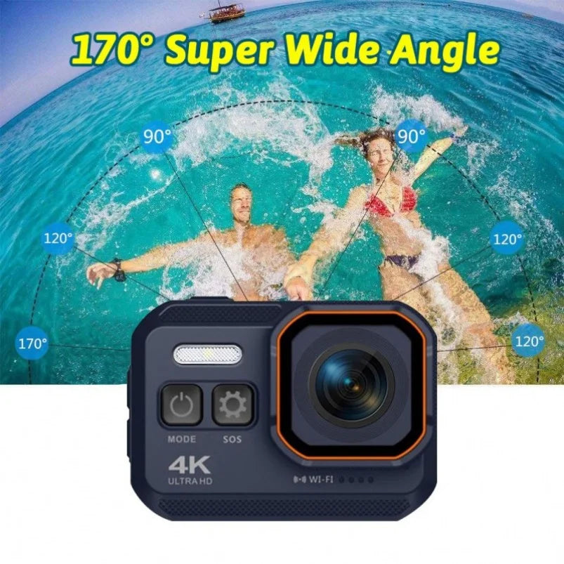 4K 360 Action Camera for Vloggers Waterproof Panoramic Video Camera for YouTube Content Creation and Sports