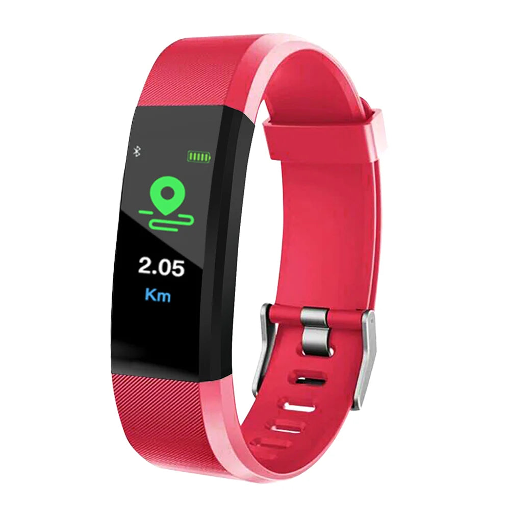 New 115Plus Smart Watch Health Bracelet with Heart Rate & Blood Pressure Monitoring Fitness Tracker Bluetooth Wristband