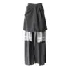 OUDINA New Unique Personality Three-piece Multi-wearing Detachable Trousers Lace Patchwork Striped Wide Leg Women's Casual Pants