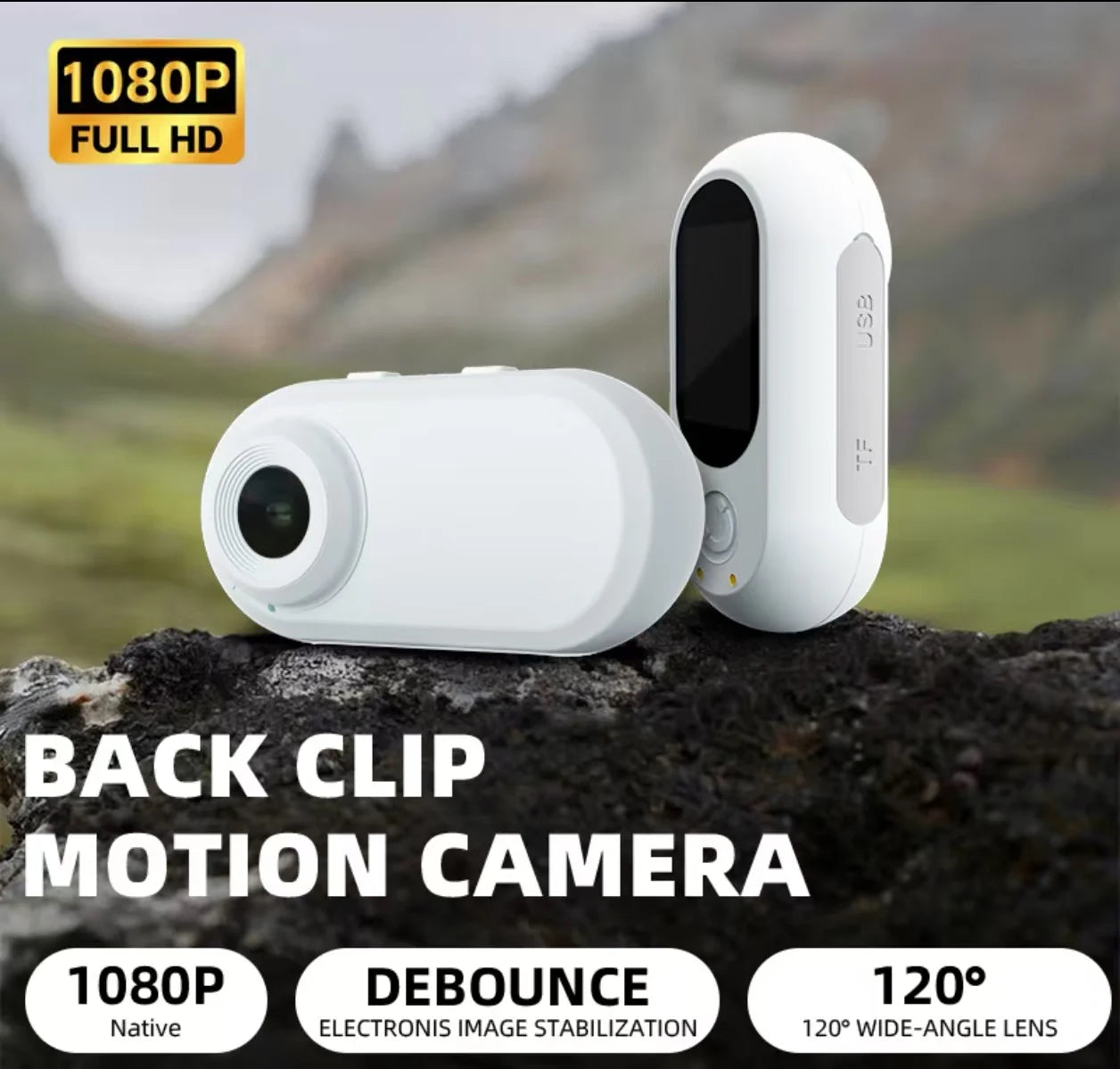 LA10 Pet Perspective with Memory Card Mini Outdoor Tracking Camera for Sports Back Clip Motion Camera Thumb Sports Camera