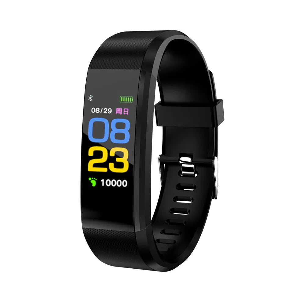New 115Plus Smart Watch Health Bracelet with Heart Rate & Blood Pressure Monitoring Fitness Tracker Bluetooth Wristband