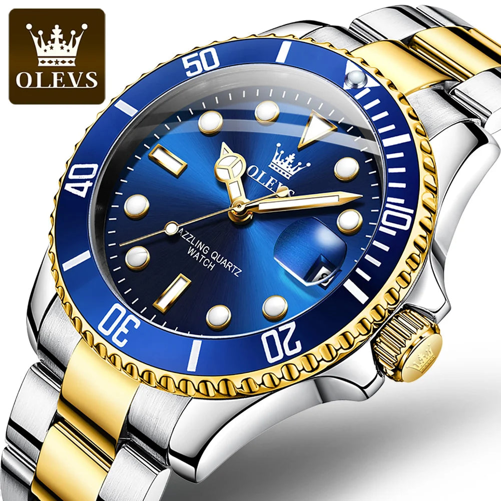 OLEVS 5885 Men's Watches Movement Watch Male Steel Waterproof Business Fashion Date Week Wrist Watch for Men