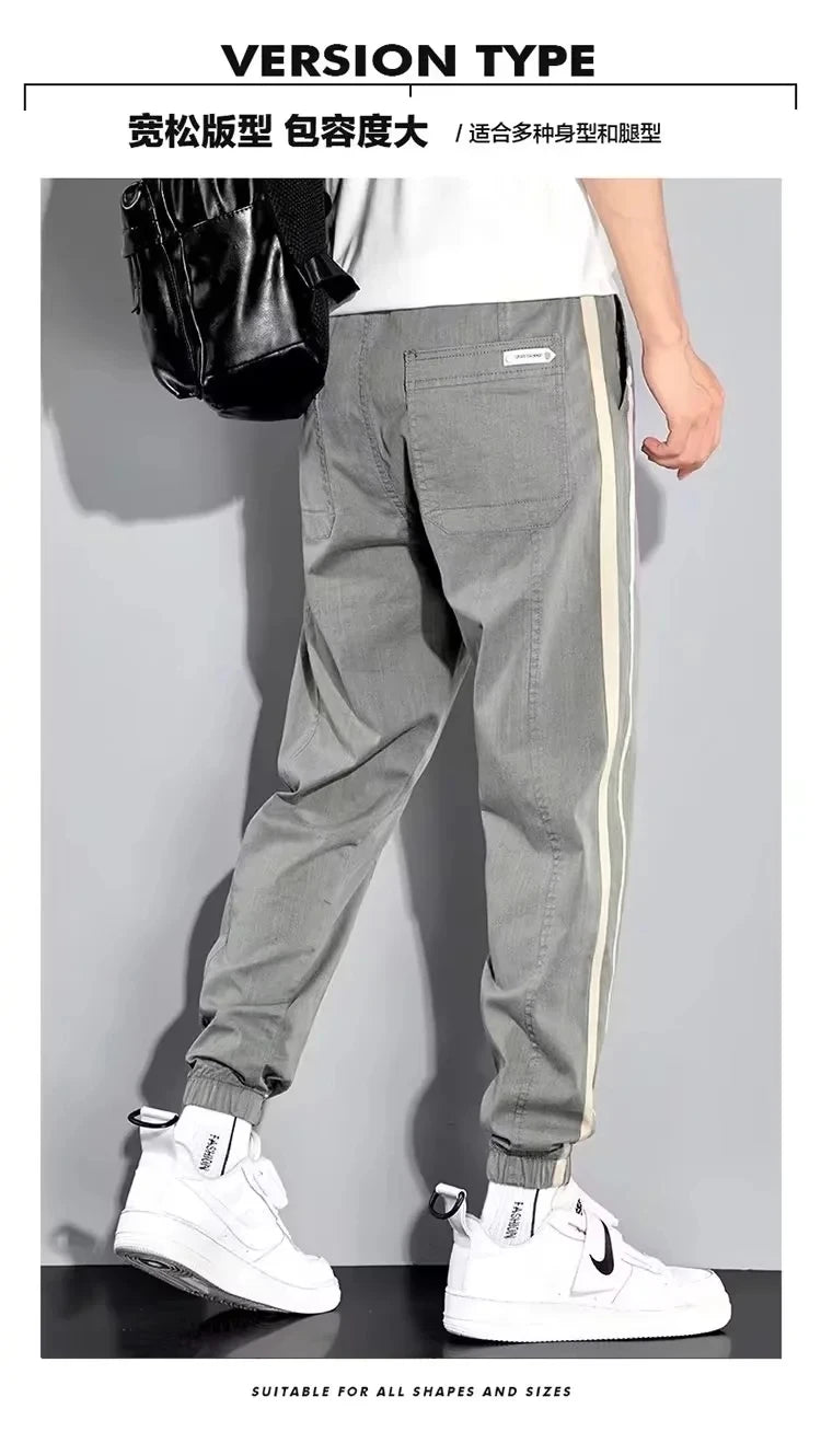 Oversized Pants Men 2023 Casual Pants for Men Striped Plus Size Loose Fashion Cargo Pants Men Streetwear