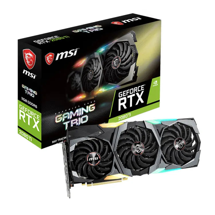 MSI Geforce RTX 2080TI GAMING TRIO Used Graphics Card with 11GB GDDR6 Memory 14 Gbps Memory Speed Video Card