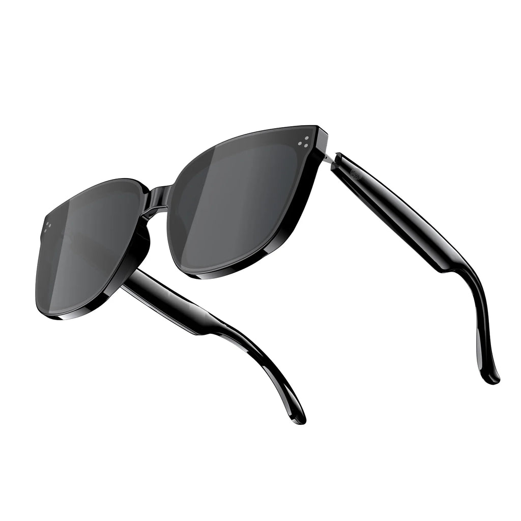 HY1008 Smart Bone Conduction Glasses with AI Assistant Touch Control Wired Charging for Calls Music AI Functions-Comfortable Fit