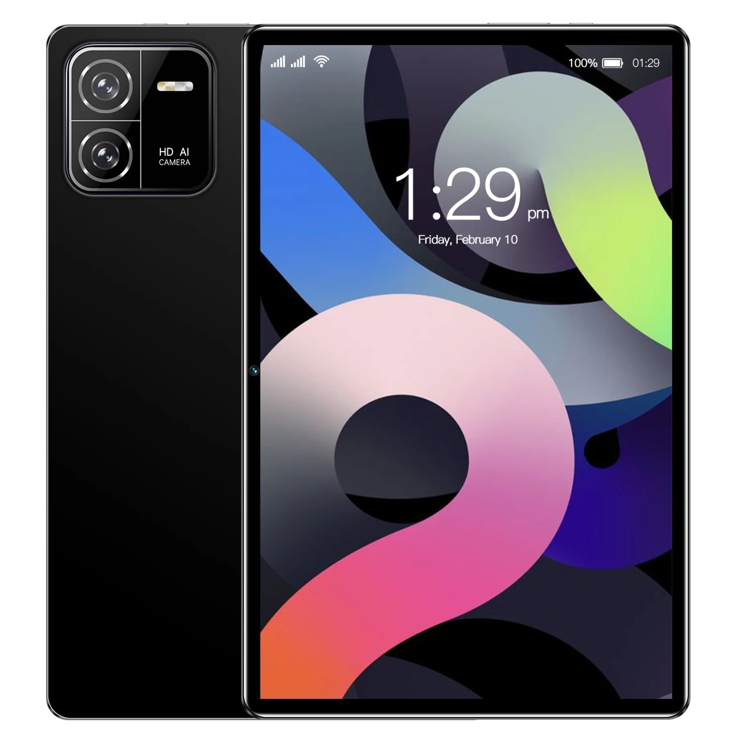 10.1" Ultra-Thin Android Tablet - Dual AI Cameras 8GB+256GB Memory, FHD IPS Touchscreen, 5G WiFi 6 Support, GPS Face ID