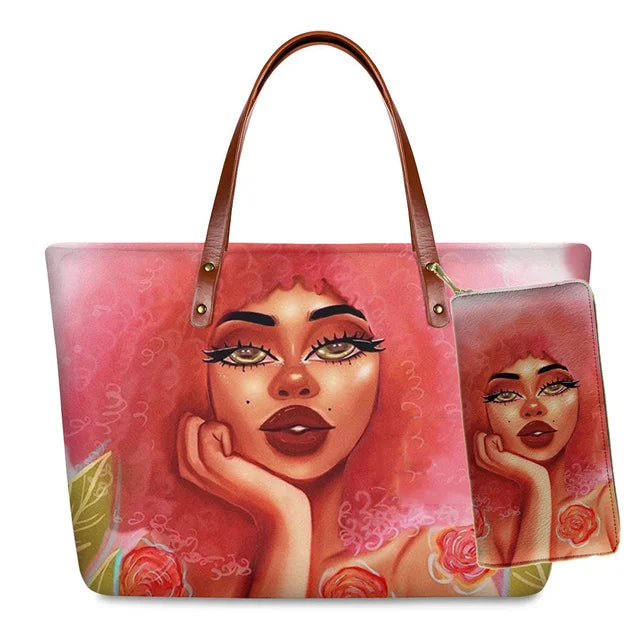 Young Ladies Handbags Black Art American African Girls Printed Popular Hand Bags Women Handbags Lady Fashion Designers Handbags