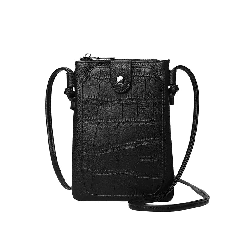 New 2024 bag women mini bags women handbags Korean version of vertical stone pattern mobile phone bag with shoulder and crossbo