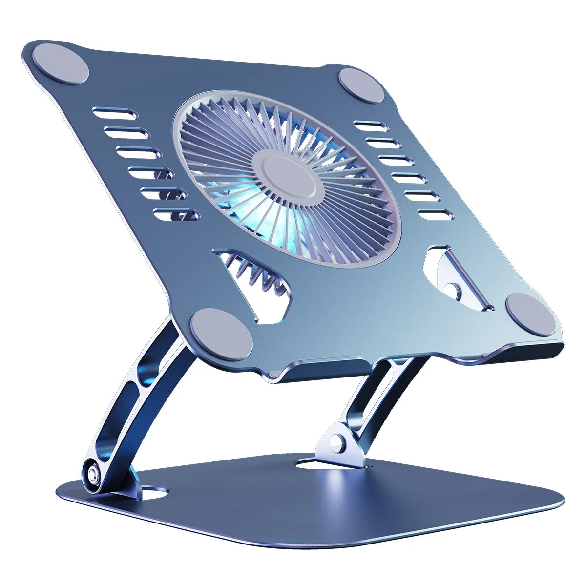 360-Degree Rotating Laptop Stand Adjustable Foldable Aluminum Alloy Desktop Fan Cool Metal Tablet PC Stands for Office School