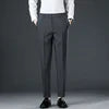 Spring and Autumn Men's Casual Pants Tailored Elastic Waist Suit Pants Casual Cropped Pants   27-42