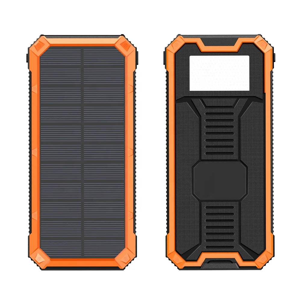 20000mAh Portable Solar Charger QC3.0 Fast Charging USB Type-C Micro USB IP66 Waterproof Camping Mobile Outdoor Solar Power Bank