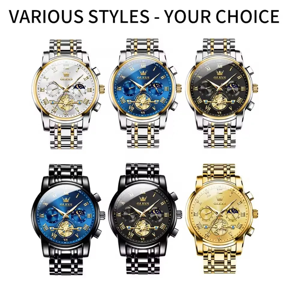 OLEVS 2859 Top Band Men's Watches Classic Roman Scale Dial Luxury Wrist Watch for Men Hot Quartz Waterproof Luminous Male
