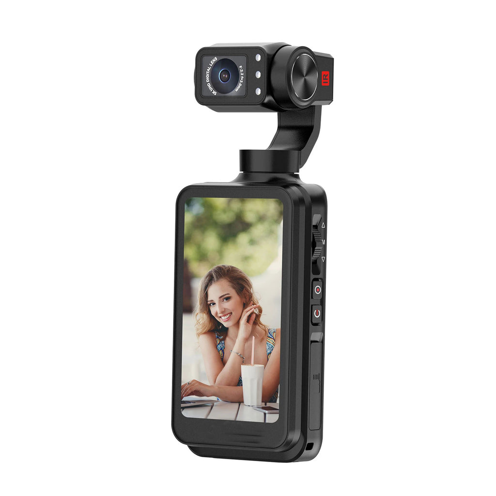 pocket 3 Mini HD Video Camcorder with 5K Recording, 3.5 Inch IPS Display, Optical Zoom, Night Shot, Stabilizer and WiFi