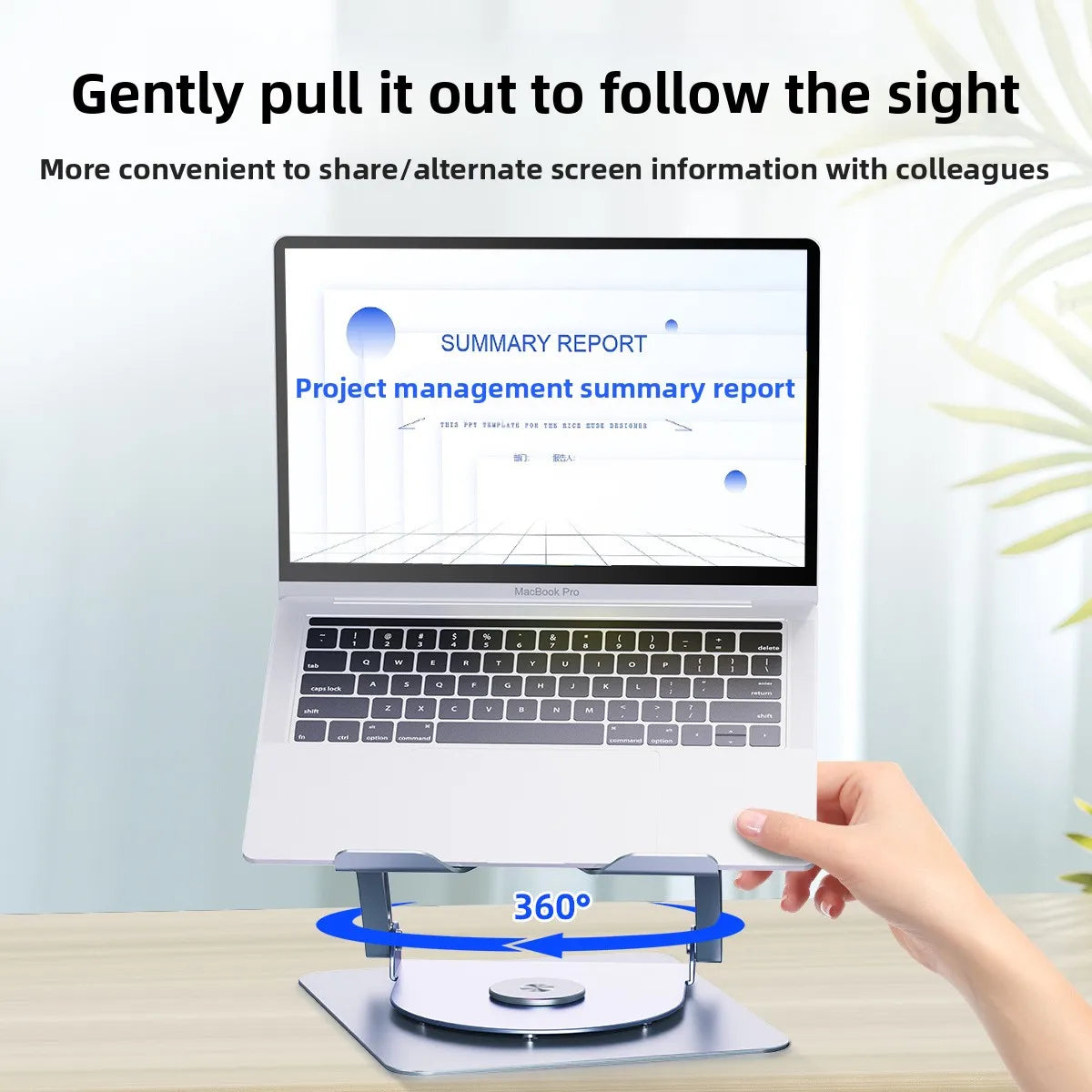 360-Degree Rotating Laptop Stand Adjustable Foldable Aluminum Alloy Desktop Fan Cool Metal Tablet PC Stands for Office School