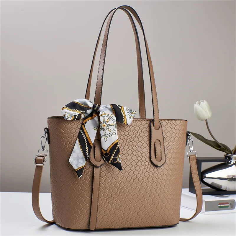 New Versatile Fashion With Scarves Retro Large Capacity Simple and Elegant Temperament Bags Women Handbags Lady