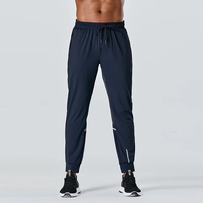 Running Exercise Pants Men's Fitness Training Thin Quick-drying Breathable Ankle Banded Pants Summer Casual Pants