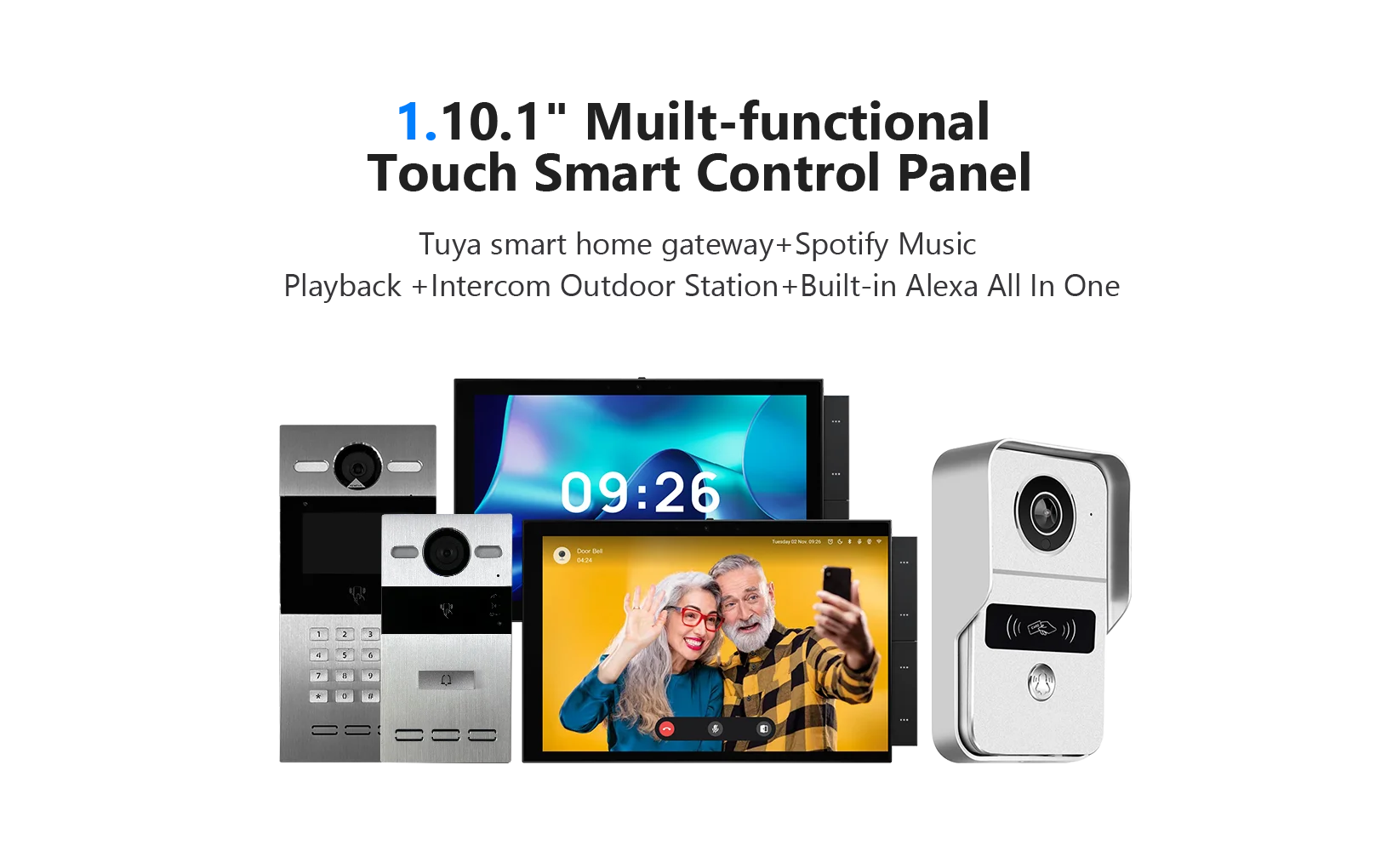Golden Security Zigbee Wifi 10 Inch Touch Screen Wall Switch Smart Home Zigbee Gateway Music Central Panel up to 120 Sub-devices