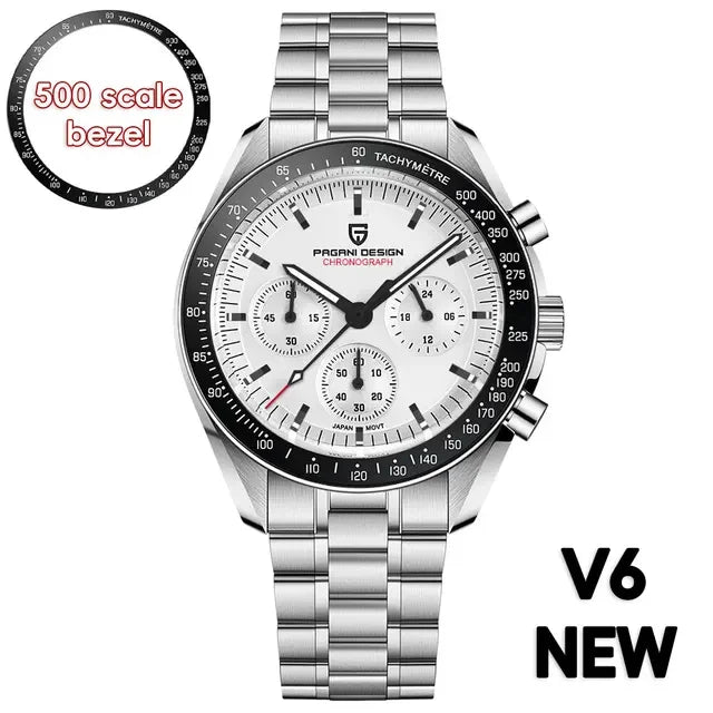 PAGANI DESIGN 2025 New Moon Men's Watches Luxury Quartz Watch Man Chronograph VK63 Men Gifts AR Sapphire Mirror Luminous Clock