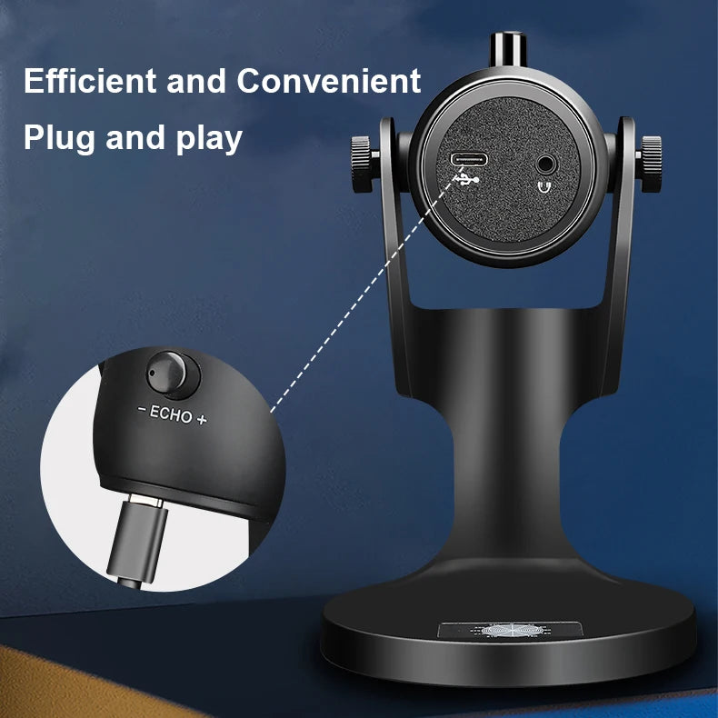 Demao MU900 Professional USB Condenser GAMING MICROPHONE with RGB Microphone Stand for Game Podcast Studio Recording