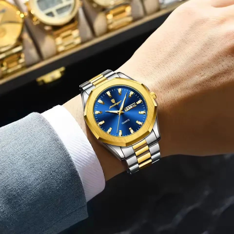 POEDAGAR Watch for Men 875 New High Quality Sport Quartz Men's Watches Waterproof Steel Jewelry Wristwatches Reloj Montre Gift