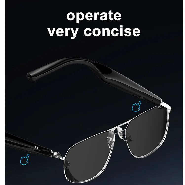 Wireless BT 5.1 Smart Glasses Optical Glass Prevent Blue Light Prevent Vertigo HD Music Headphone Speaker Sunglasses