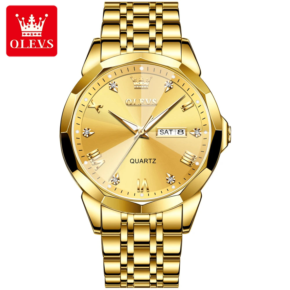 OLEVS 9931 Top Brand Women's Watches Elegant Rhombus Mirror Original Quartz Smart Ladies Wristwatch Stainless Steel Waterproof