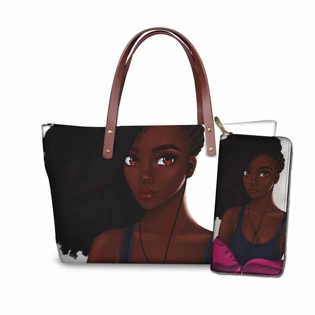 Young Ladies Handbags Black Art American African Girls Printed Popular Hand Bags Women Handbags Lady Fashion Designers Handbags