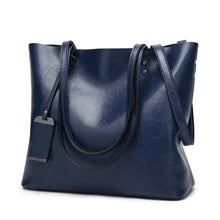 Quality Fashionable Large Capacity Women's Bags Retro Handbags Oil Leather Rivet Bags Female Bags Faux Leather 1 Piece Per Color