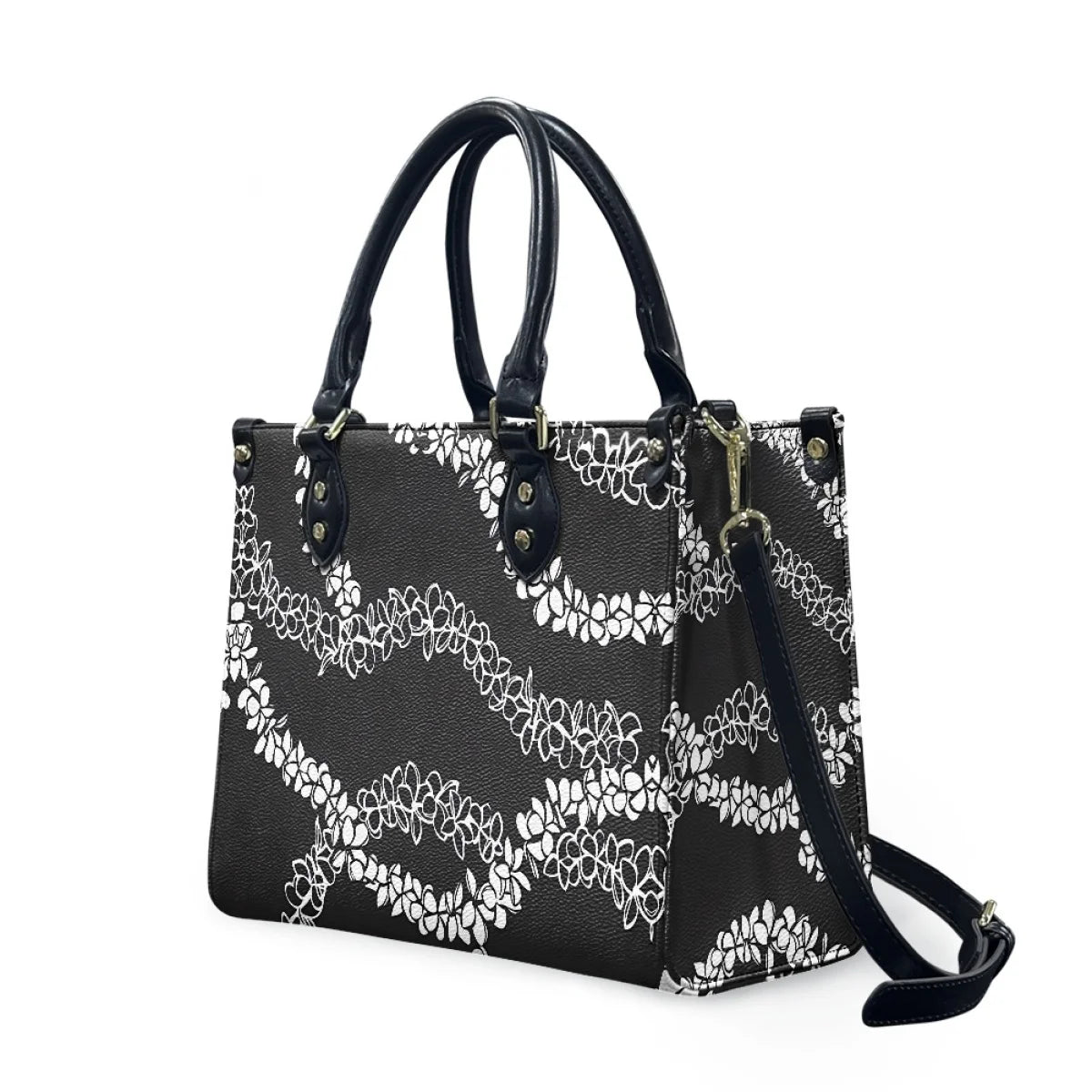 Black and White Tribal Polynesian Printed Bags Women Handbags Ladies Luxury Women Shoulder Bags High Quality Pu Leather Handbag