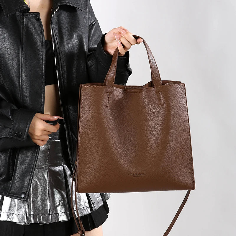 New Soft PU Korean Style Magnetic Buckle Large Capacity High-end Women's Tote Bag Simple Versatile Handbag Fashion Crossbody Bag