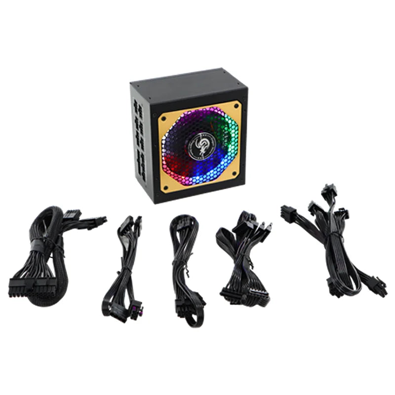 JULONGFENGBAO 850W ATX APFC Full Voltage RGB Fan Fully Modular Computer PC Gaming Power Supply for Server/Desktop PSU