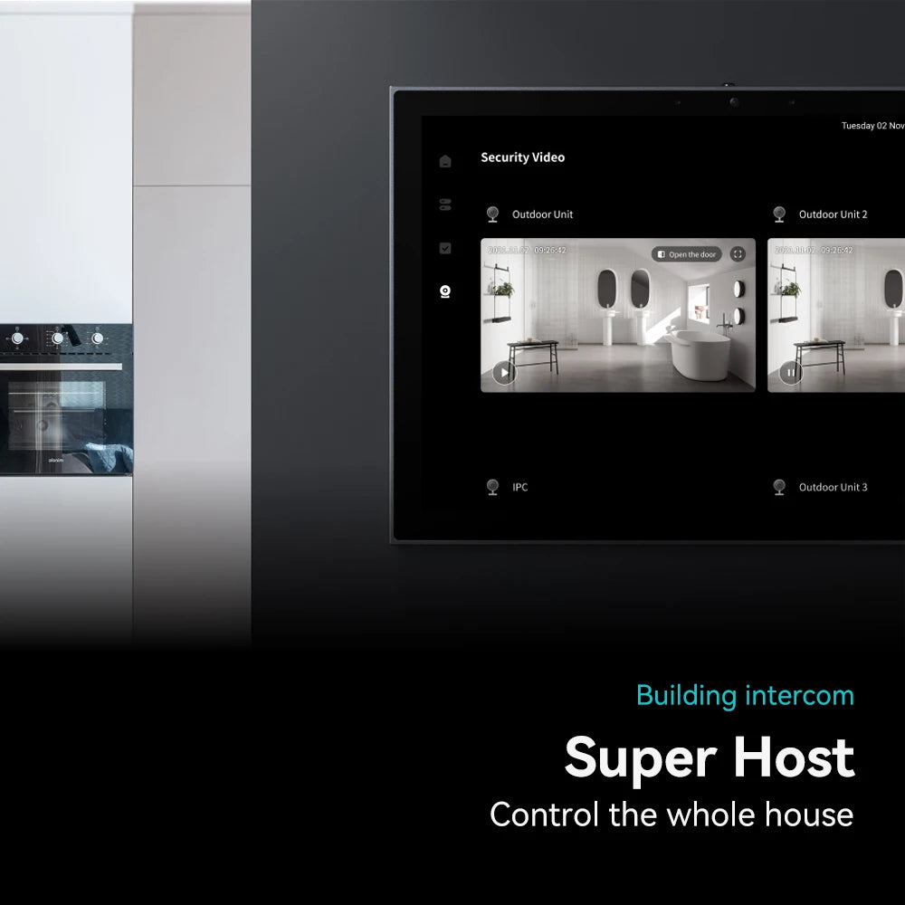 TuoAn 10 Inch Smart Home Zigbee Gateway Smart Multi Function Control System Support Alexa Voice Control 2 Gang Wall Switch