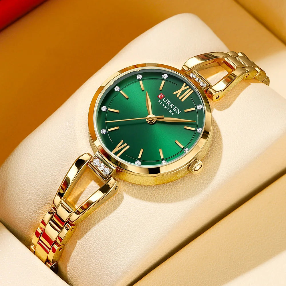 CURREN 9092 Casual Brand Women's Watches Fashion Gold Stainless Steel Waterproof Quartz Wrist Watch for Female Relogio Feminino