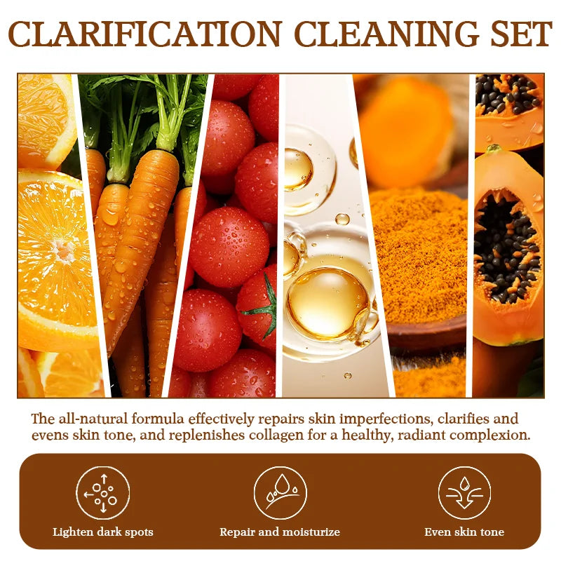 Private Label Korea Skin Care Vitamin C Skin Lightening Remove Dark Spots Pigmentation Correction Collagen Firming Body Care Set