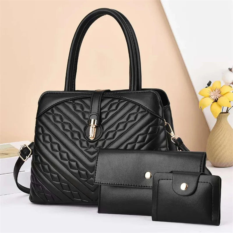 2024 New Texture Pattern High Capacity Fashion Trend Messenger Bags Luxury Women's Bags Womens Handbags Tote Bag Handbag Set