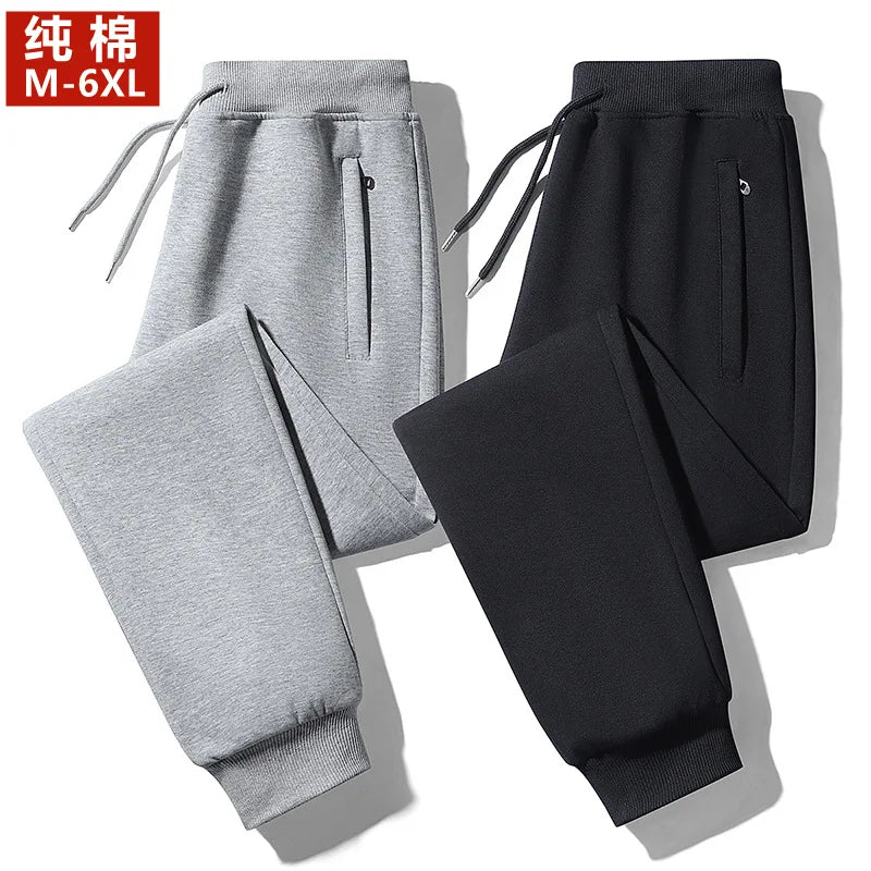 Cotton Sweatpants Men's Casual Pants Plus Size Loose Straight Pants  Men's Trousers